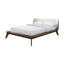 Lit 1 pièce en tissu tête de lit à oreilles, cadre de lit plateforme, prêt pour le matelas, style Mid-Century moderne-1460535248