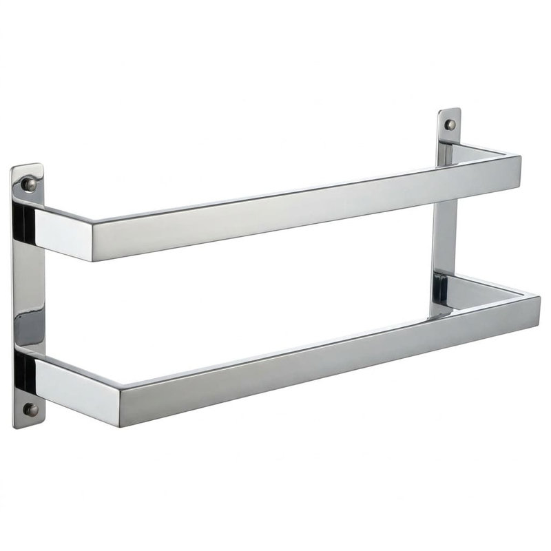 Échelle porte-serviettes murale à 2 niveaux en acier inoxydable poli chromé de 61 cm (24 po), Chrome