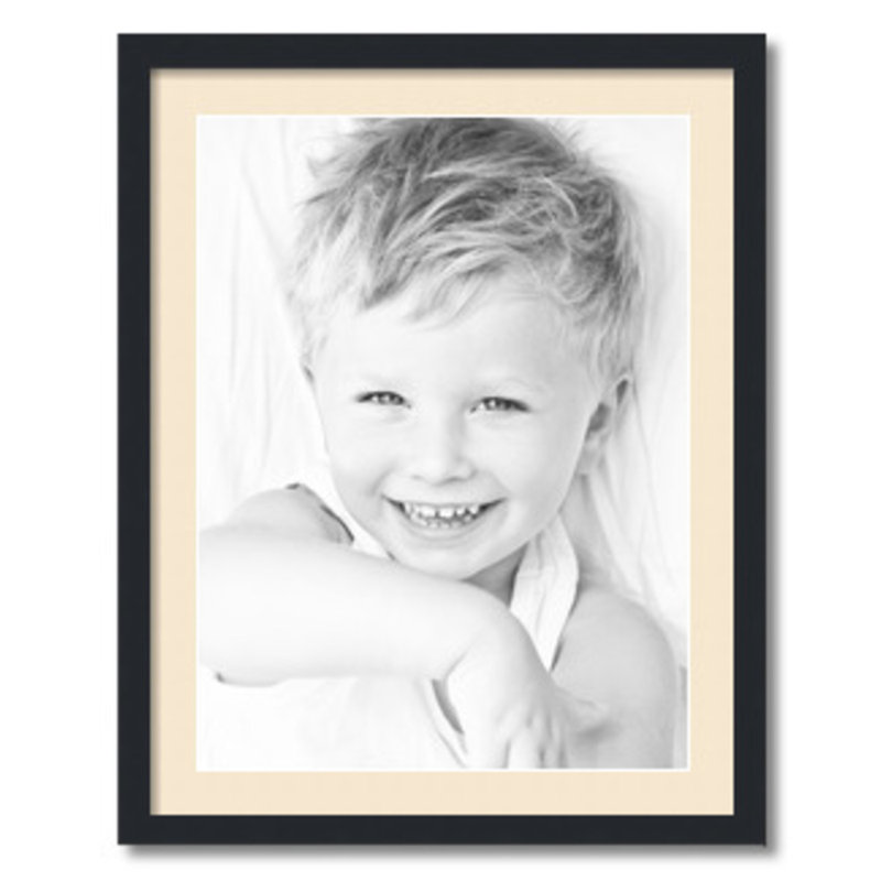 Matte Picture Frame with Mat, Alabaster