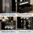 Wine Bar Cabinet with Tempered Glass Door & Rack , 30.7" Freestanding Modern Buffet Sideboard for Dining Room, Kitchen Coffee Bar & Liquor Storage Cabinet with Drawers and Glass Holder-2088910869