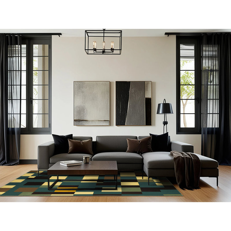 Tiled Forest Rug, Square 3'