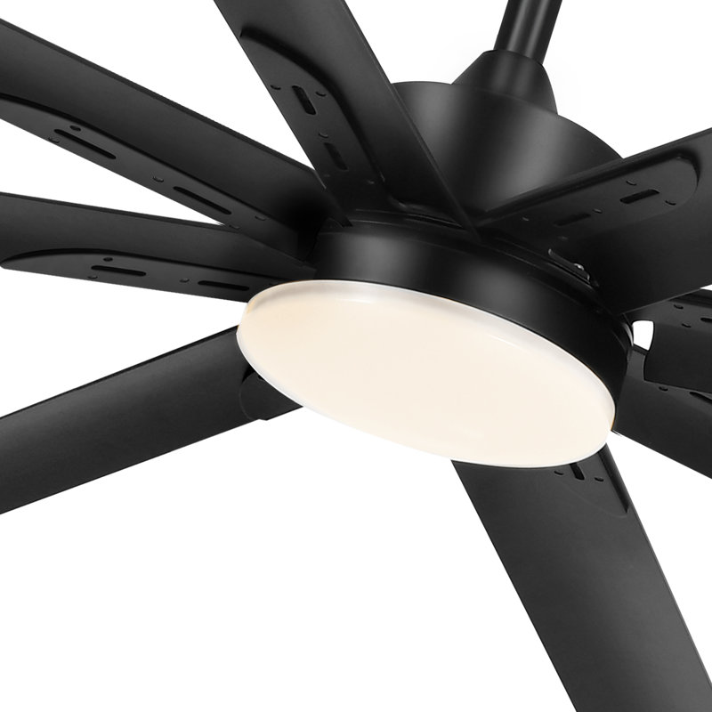 Ventilateur de plafond noir 96 pouces avec lumière et télécommande Latitude Run®