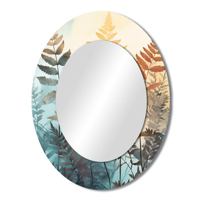 Orange Fern Fantasia - Orange Oval Wall Mirror Decor