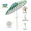 Parasol de plage 6,5 pi avec sac de transport, parasol d'extérieur avec ancre de sable et mécanisme d'inclinaison - orange-869163499