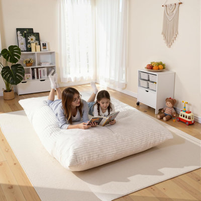 Bean Bag Chair For Adults, Convertible Bean Bag Floor Sofa Bed, Lounge Couch With Machine Washable Cover