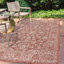Tapis intérieur / extérieur rouge / taupe à motif floral bohémien Leonora-251951685