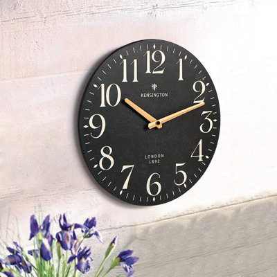 Horloge murale noire Farmhouse