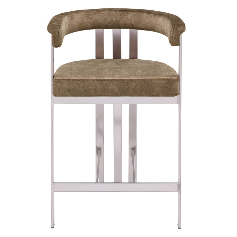 Tabouret de comptoir court 26 po Marcello, Velours brun