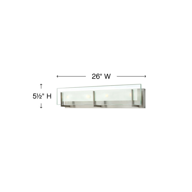 Latitude Sleek Outdoor 4-Light Bath Vanity in Brushed Nickel