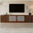 78" TV Stand for TVs Up to 85", TV Console Media Console with Rattan Doors, Adjustable Shelf TV Stand