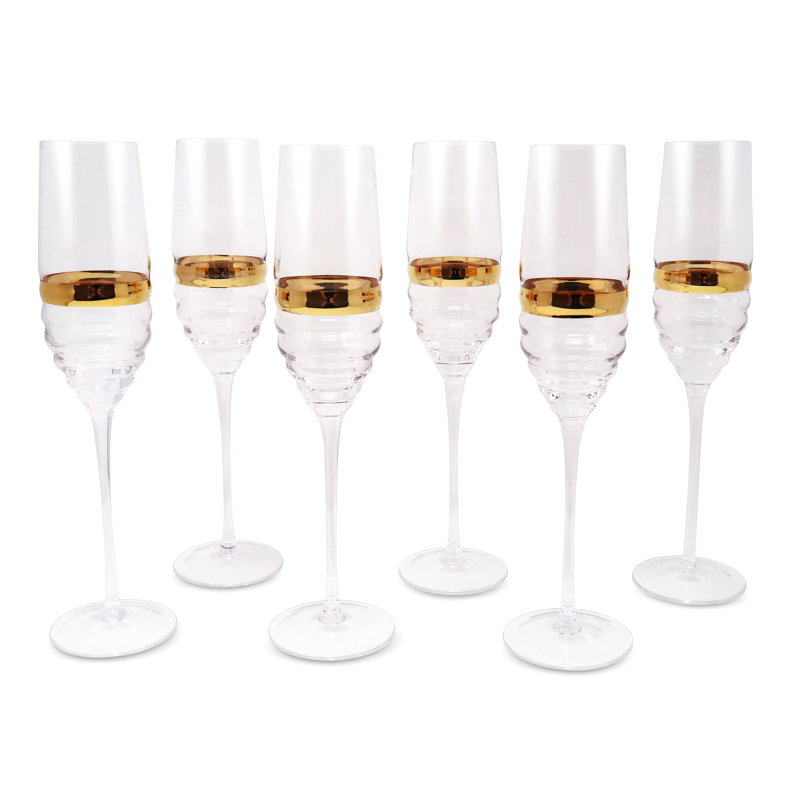 Linear Design Flute Glasses