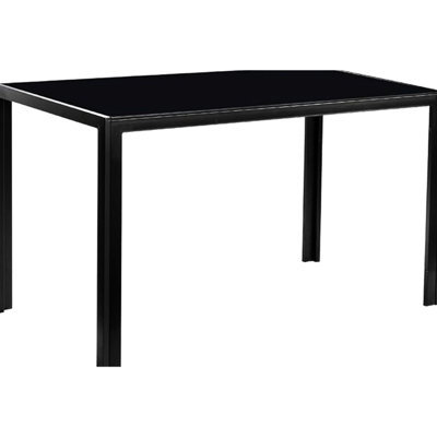 Rectangular Glass Dining Table - Metal Construction, 29.25 In. Height Stylish Glass-Top Frame, 80 Lbs Capacity, 4 Person