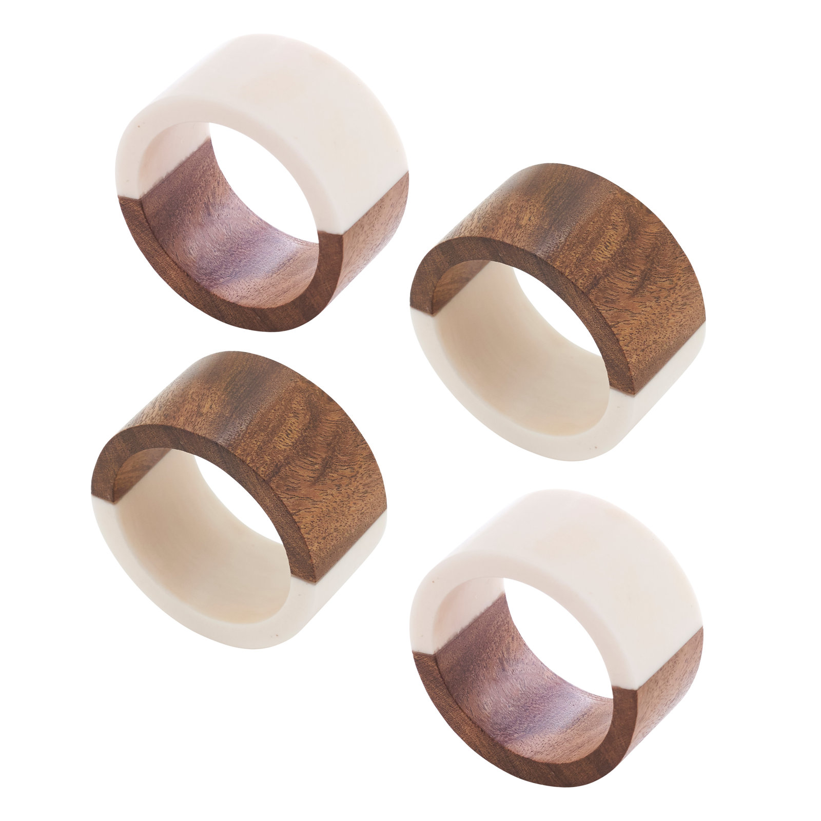 Brayson Two-Tone Wood Napkin Rings