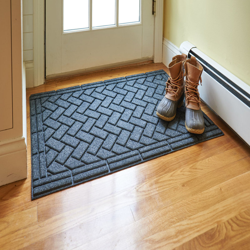 Fain Non-Slip Geometric Doormat, 24" x 36", Walnut