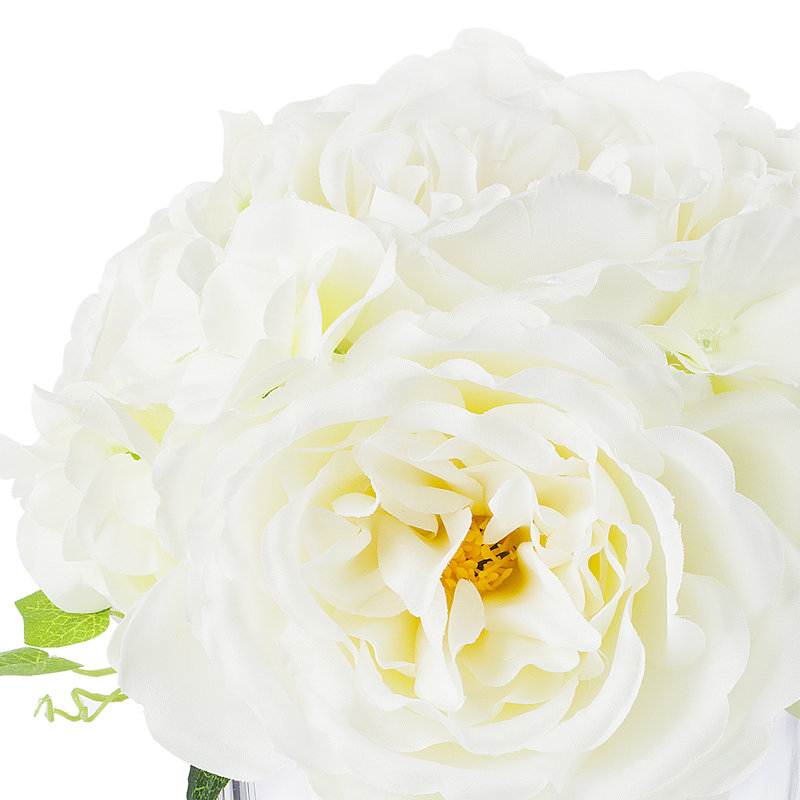 Silk Mixed Assortment Arrangement in Vase, Cream