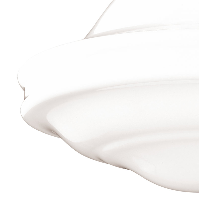 Mandy Glass Semi Flush Mount, Milk Glass, Satin Nickel