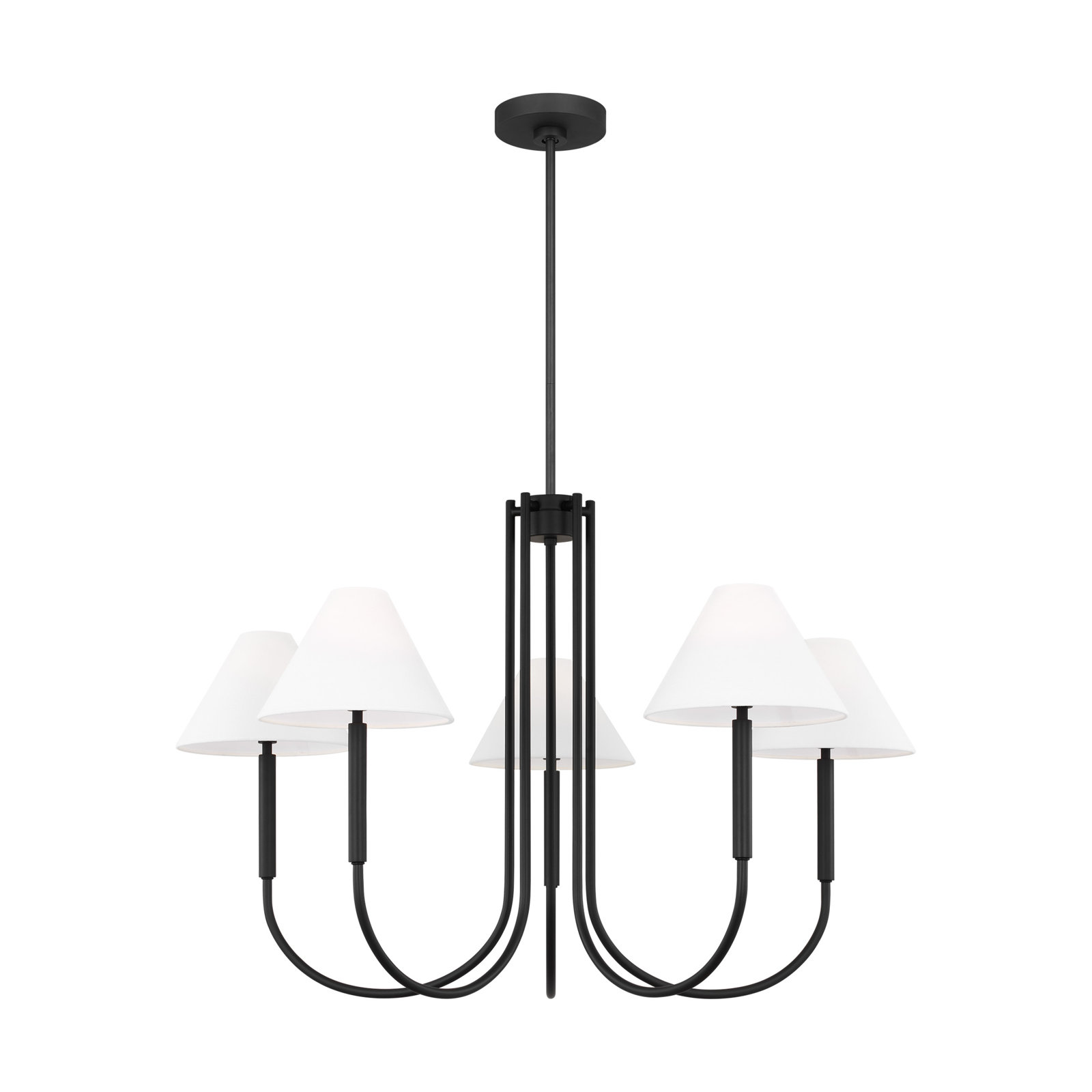 Porteau Large Chandelier, Midnight Black, 5-Light