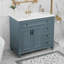 Meuble-lavabo de 36 po avec lavabo, meuble-lavabo avec tiroir rabattable, 3 tiroirs, 2 portes à fermeture en douceur, bois massif et bois aggloméré, quincaillerie dorée élégante-699068538-699068485-700940220