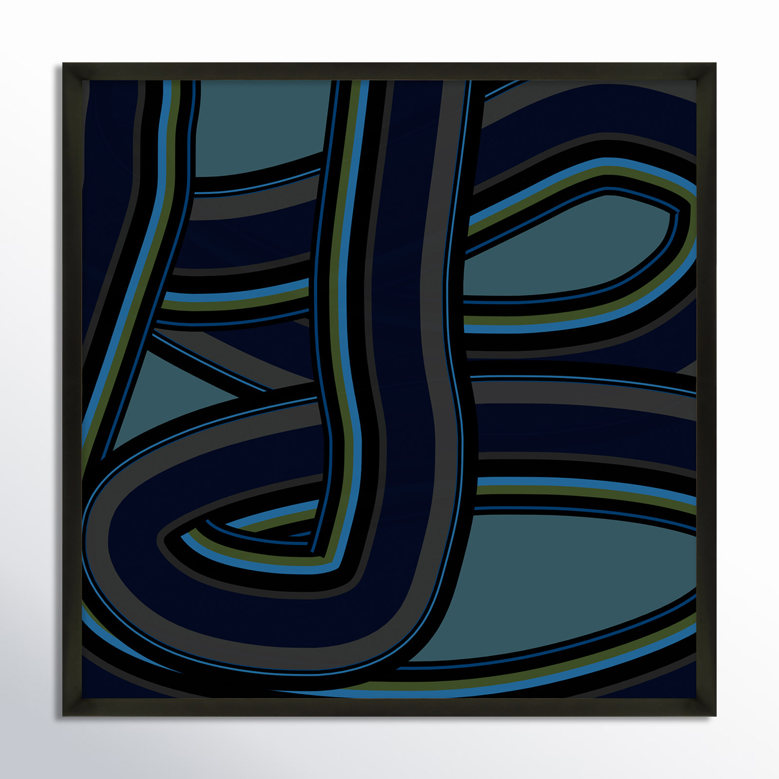 Stone Blue Twist by Jacques Pilon, Black, 30" H x 30" W x 1.25" D