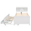Lit plateforme simple avec tête de lit, USB, lit gigogne simple et 3 tiroirs, blanc-1177110668-1177110669