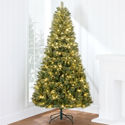  6Ft Pre-Lit Cashmere Christmas Tree Holiday Decor W/ Cordless Connection, 2-In-1 LED Lights
