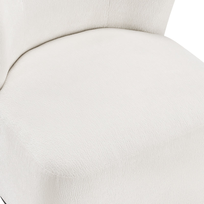 28" Wide Mid-Century Modern Boho Wing Back Swivel Chair (Set of 2), Cream  Chenille