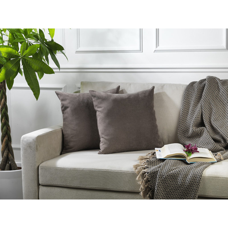 Decorative Throw Cushion Covers, Light Brown, 18" H x 18" W