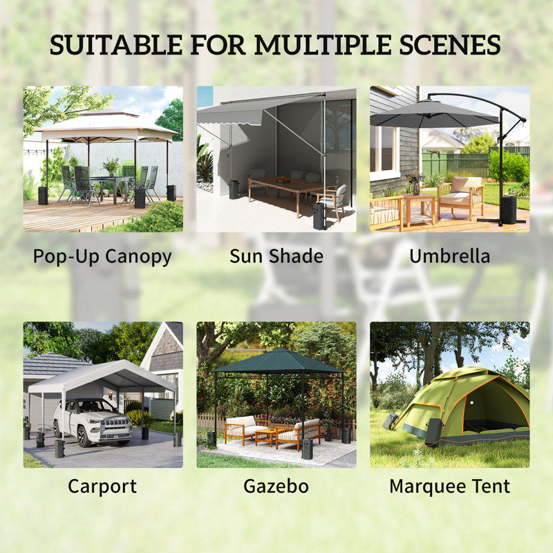 Outsunny Black Polyvinyl Chloride (PVC) Weight for Gazebo, Canopy, Pergola