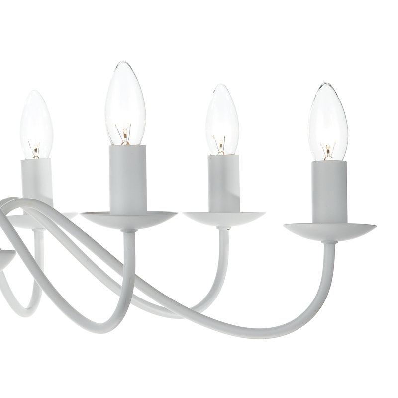 Mairead 8 - Light Candle Style Chandelier, White