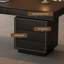 Bureau rectangulaire noir et gris en bois massif + acrylique avec 6 tiroirs-118734285-118734288