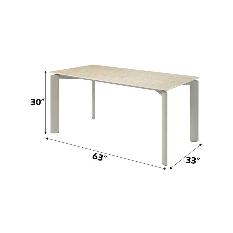 Table de salle à manger à plateau en céramique grise avec une surface spacieuse