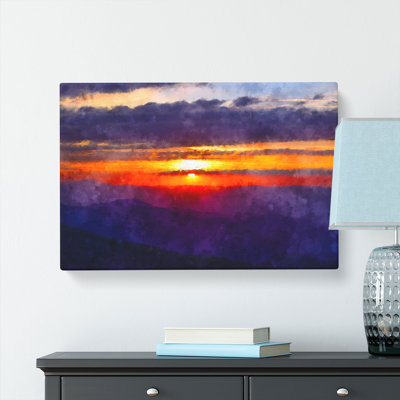 Cloudy Sunset Painting - Wrapped Canvas