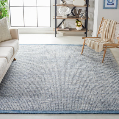 Baer Hand Tufted Wool/Cotton Rug in Ivory/Blue