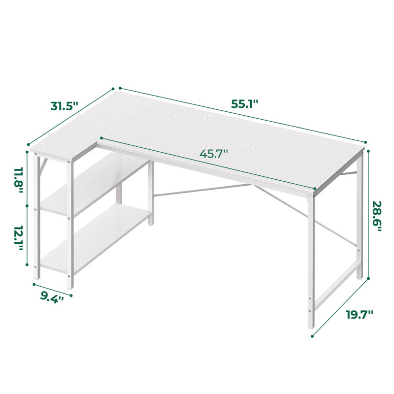 Bureau en L, Blanc