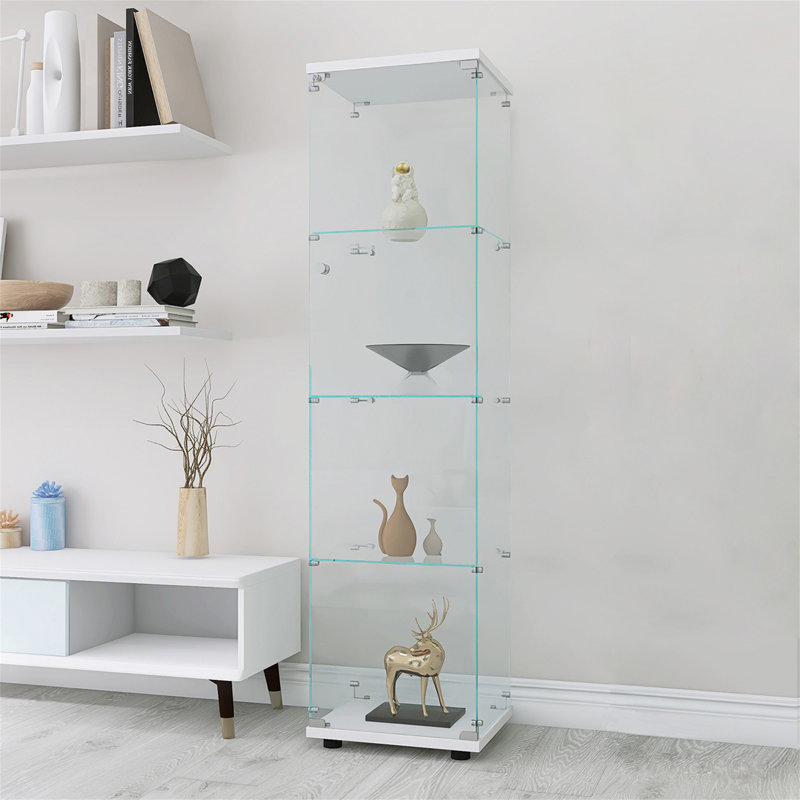 Vitrine en verre avec 4 portes et 4 tablettes