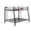 Lit superposé noir sablé, taille double / grand, structure en métal, poids de 121 lb, barrière de sécurité pour lit noir supplémentaire, très grand / grand, hauteur de 65 po, avec foyer et côté