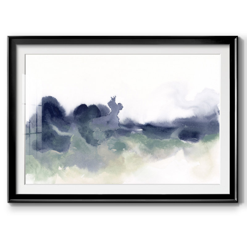 «Lake Fog», cadre I avec cadre biseauté et verre, Noir, H 27 po x l 39 po x P 1,5 po
