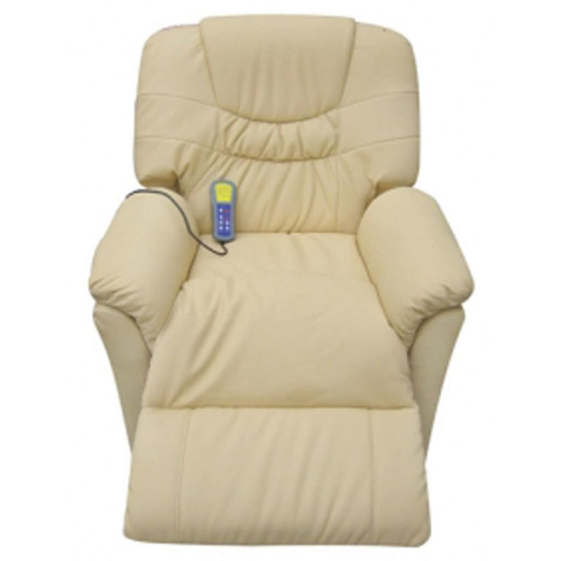 Fauteuil de massage en similicuir, Crème