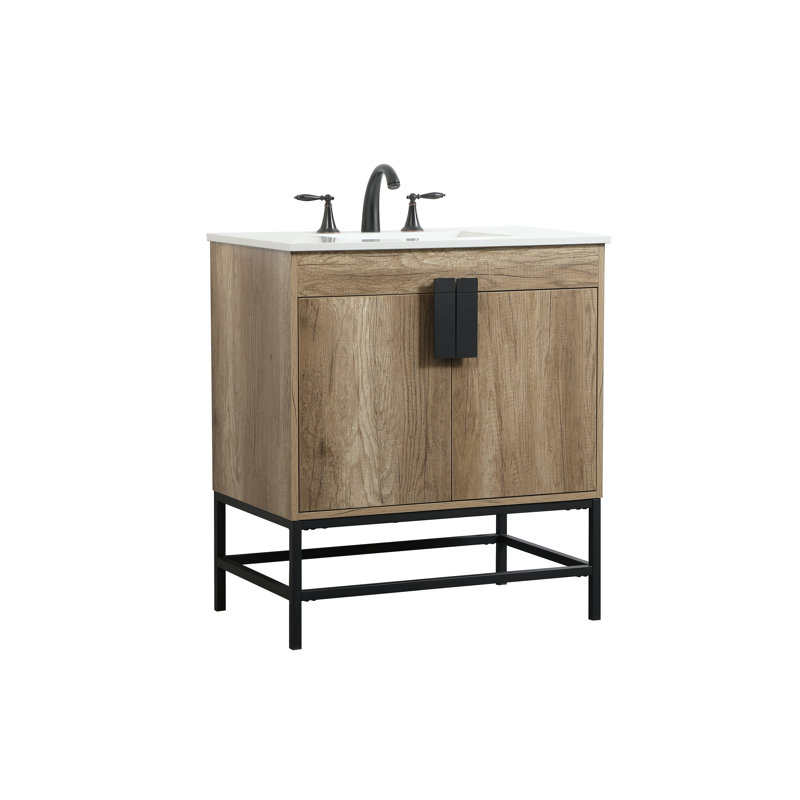 Ensemble de meuble-lavabo simple 30 po Corley, Chêne naturel