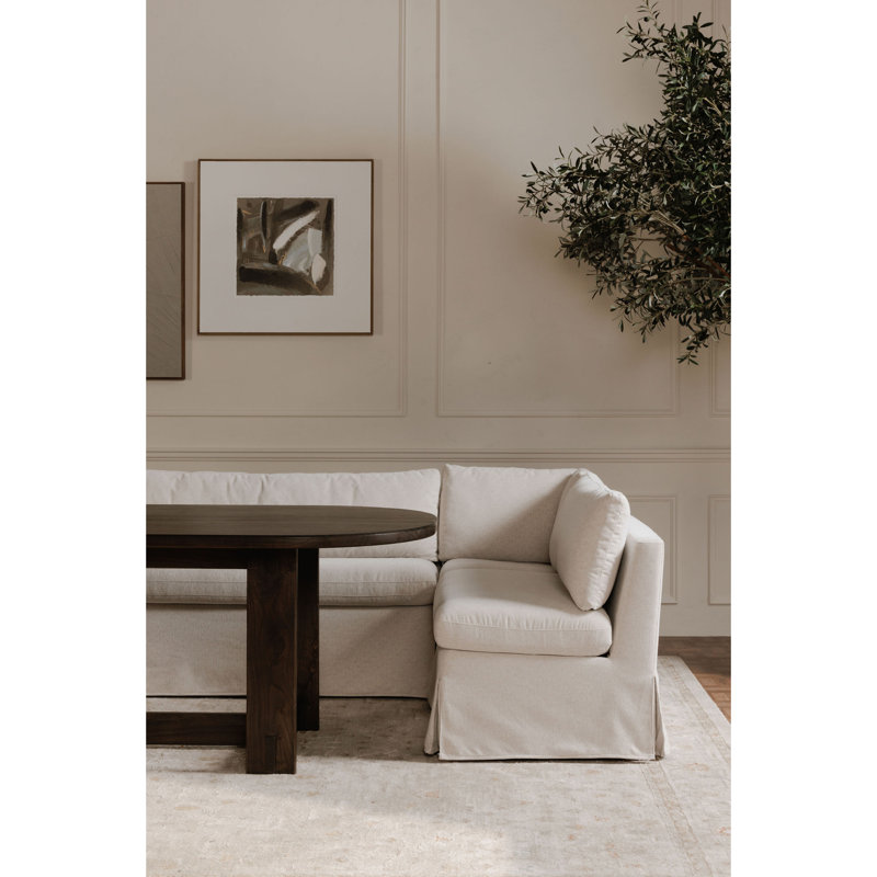 Fable Slipcover Dining Bench Beige