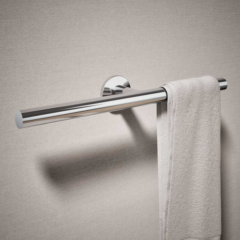 Components Double Towel Arm, Polished Chrome