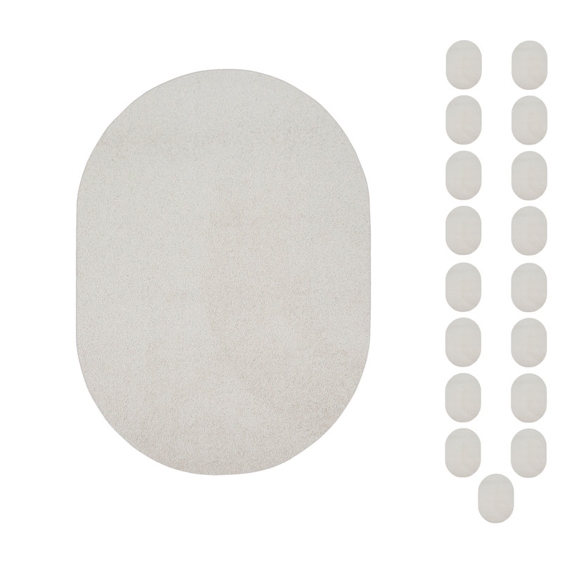 Ensemble de tapis intérieur / extérieur en polyester touffeté à la machine Perpetue, Ovale 2 pi x 3 pi