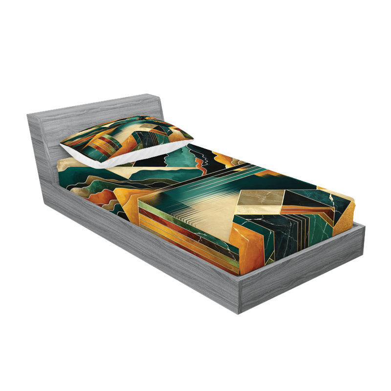 Ensemble de draps et taies décoratives Ambesonne-sd1072, Ensemble de draps pour lit simple avec 1 taie d'or