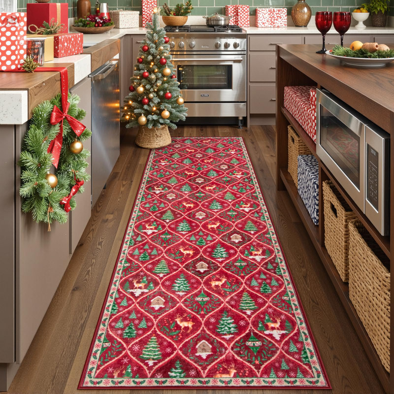 Laziya Christmas Rug, Tapis de couloir 2 pi x 6 pi