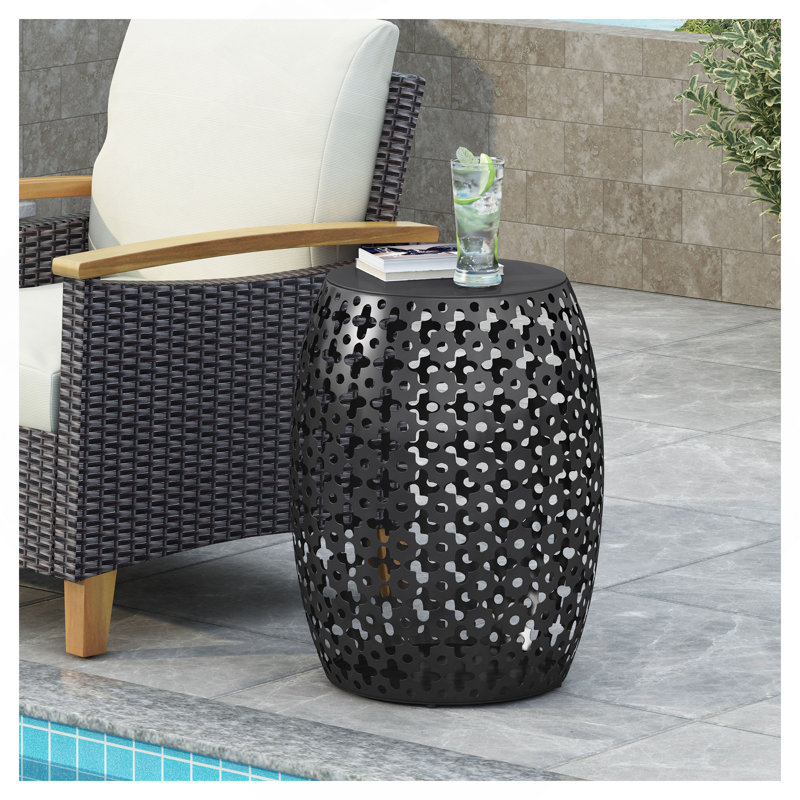 Metal End Table -Large, Black