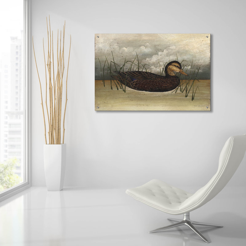 Art mural en verre acrylique August Black® «Black Duck» par David Carter, H 24 po x l 36 po x P 0,2 po