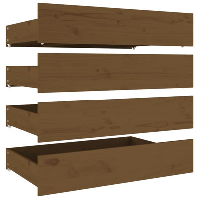 vidaXL Bed Drawer Natural Wood Solid Pine Wood Under Bed Drawer