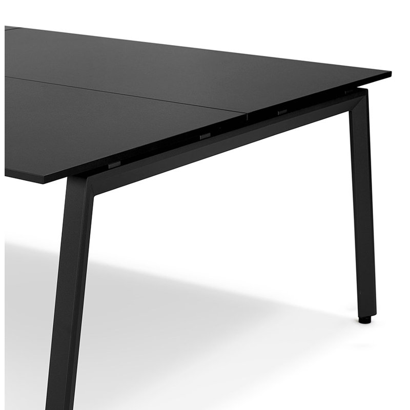 Rejane Metal Writing Desk, Black/Black