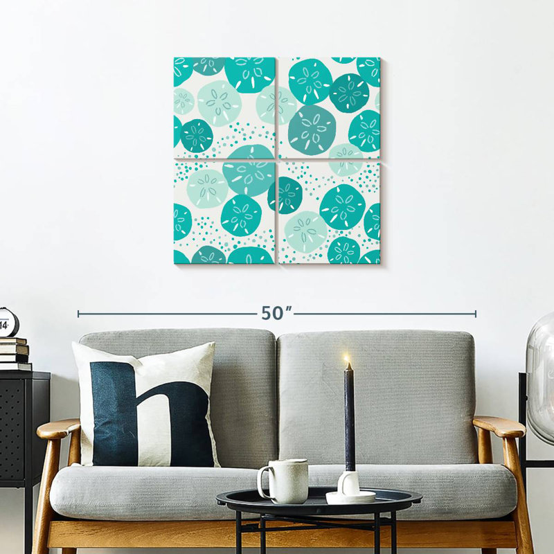 Brampt sable turquoise Dollars, H 26 po x l 26 po