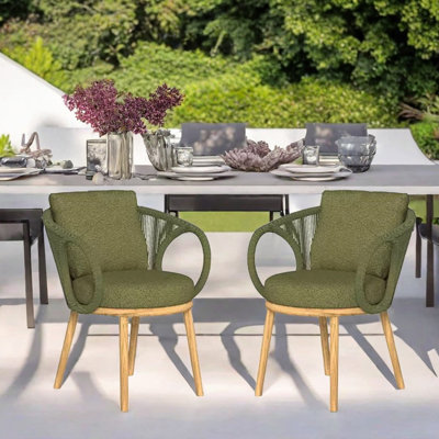 Chaise de patio en teck tressé